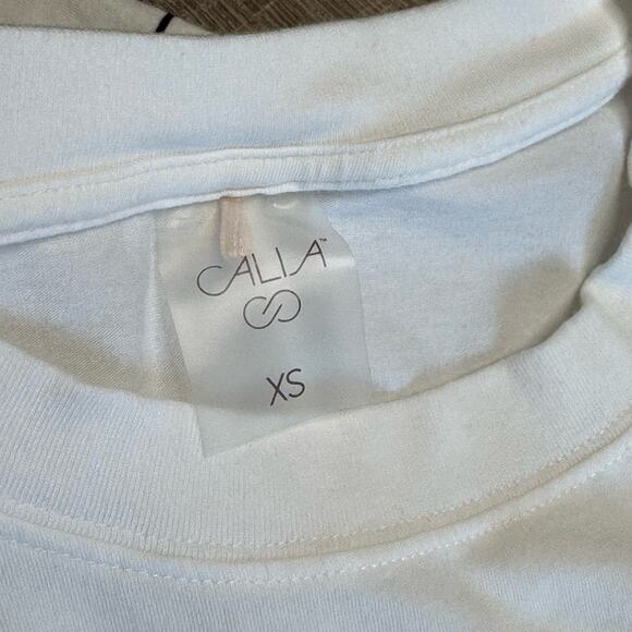 Pair of CALIA Women’s White and White Black Striped Short Sleeve Crew T-Shirts - Picture 3 of 11